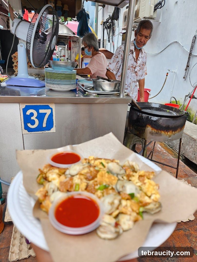 Oyster Omelette at a Food Stall