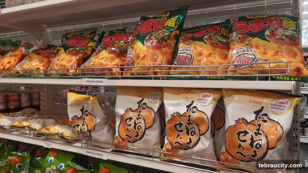 Store Shelf with Snack Products