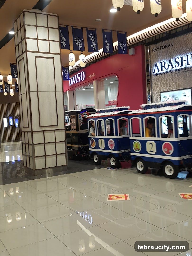 Shopping Mall Interior with Japanese-Themed Decor