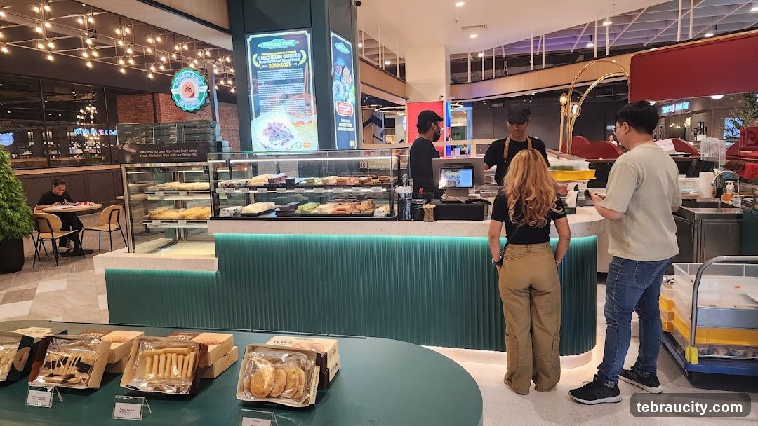 Interior of a food court or café