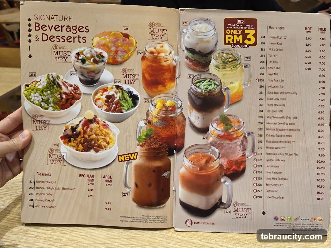 Signature Beverages & Desserts Menu