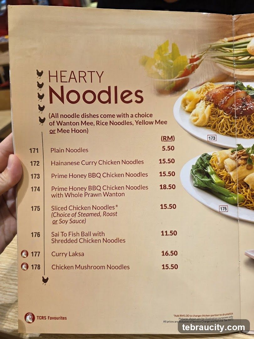 Hearty Noodles Menu