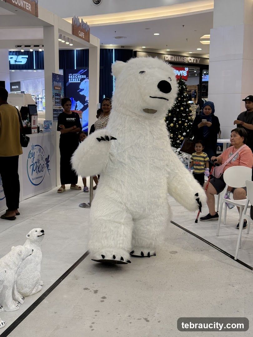 Polar Bear Mascot in Shopping Mall