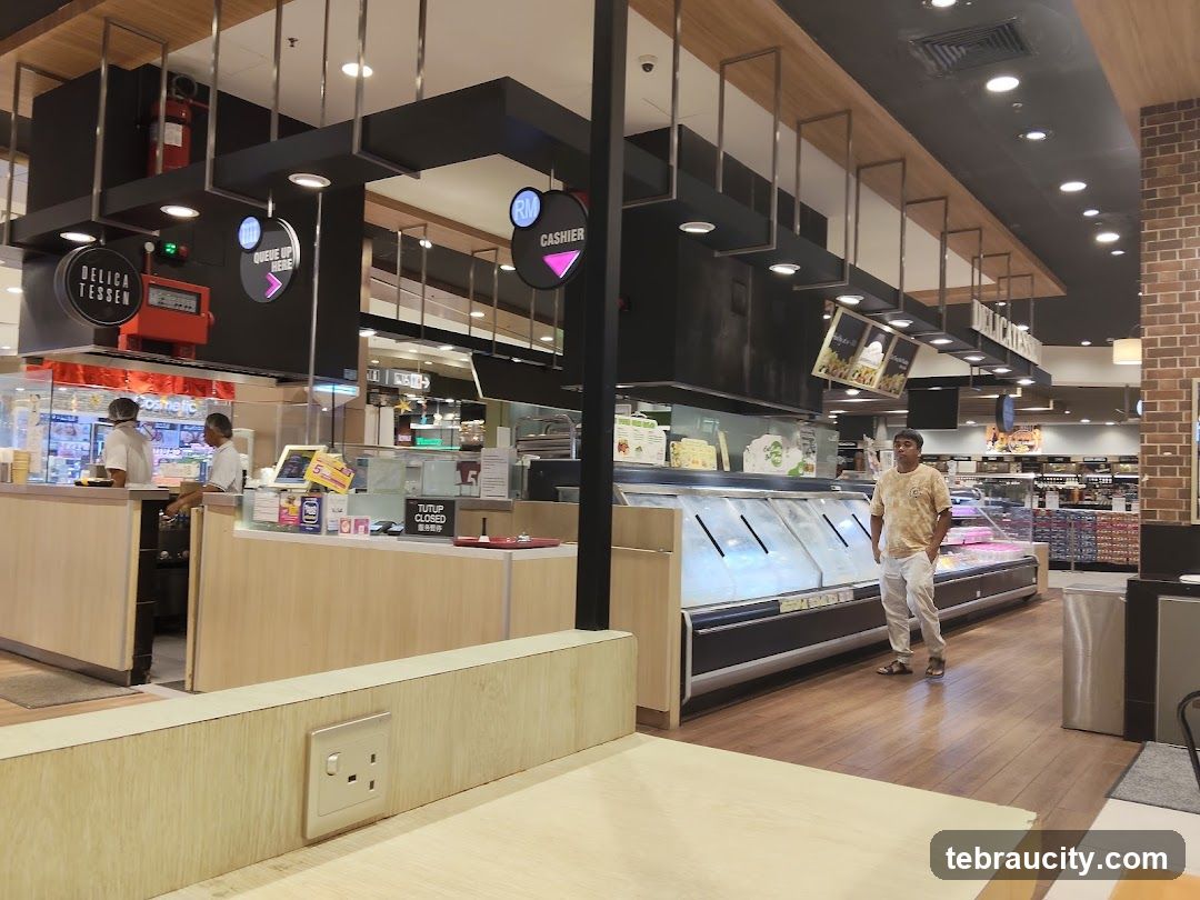 Interior of a supermarket or food court
