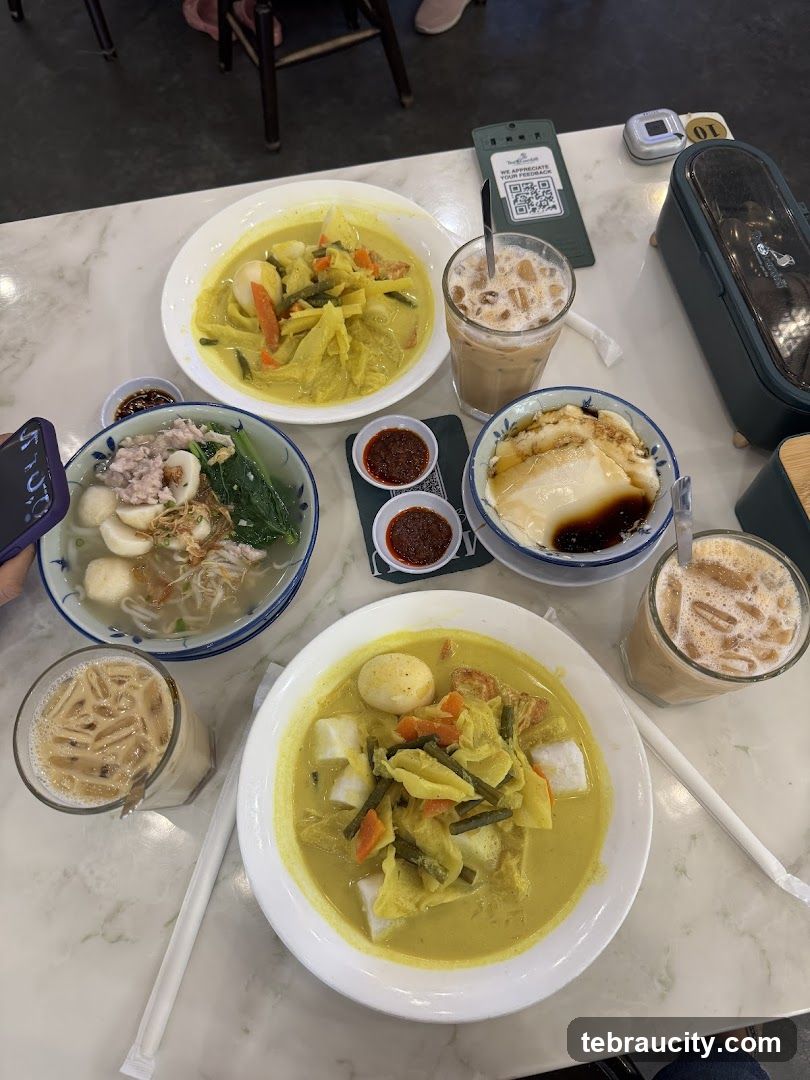 Table with food and drinks