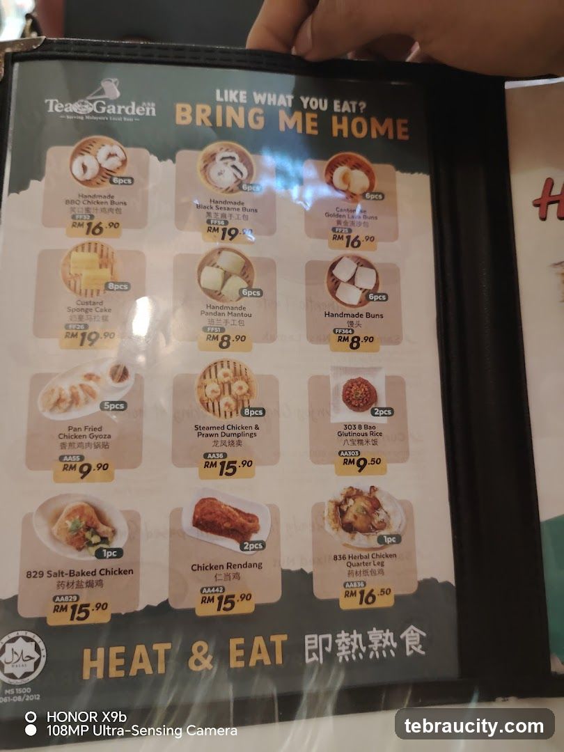 Tea Garden Menu