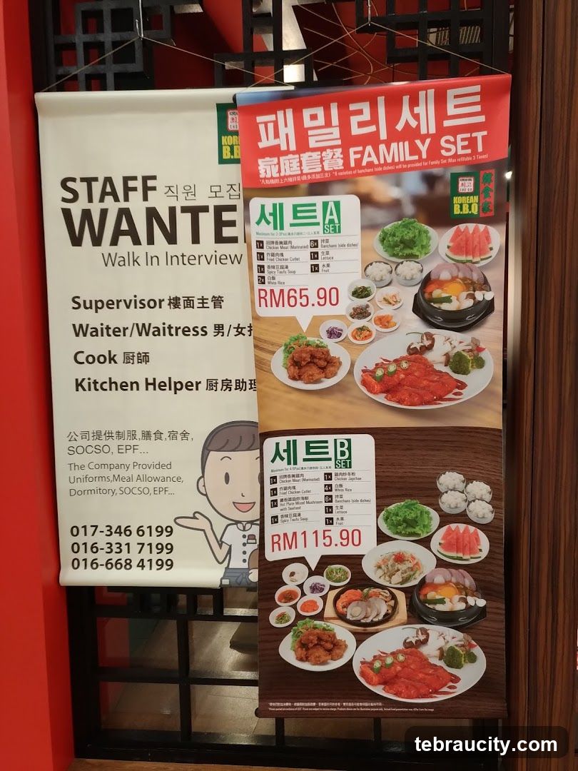 Korean BBQ Family Sets and Staff Recruitment