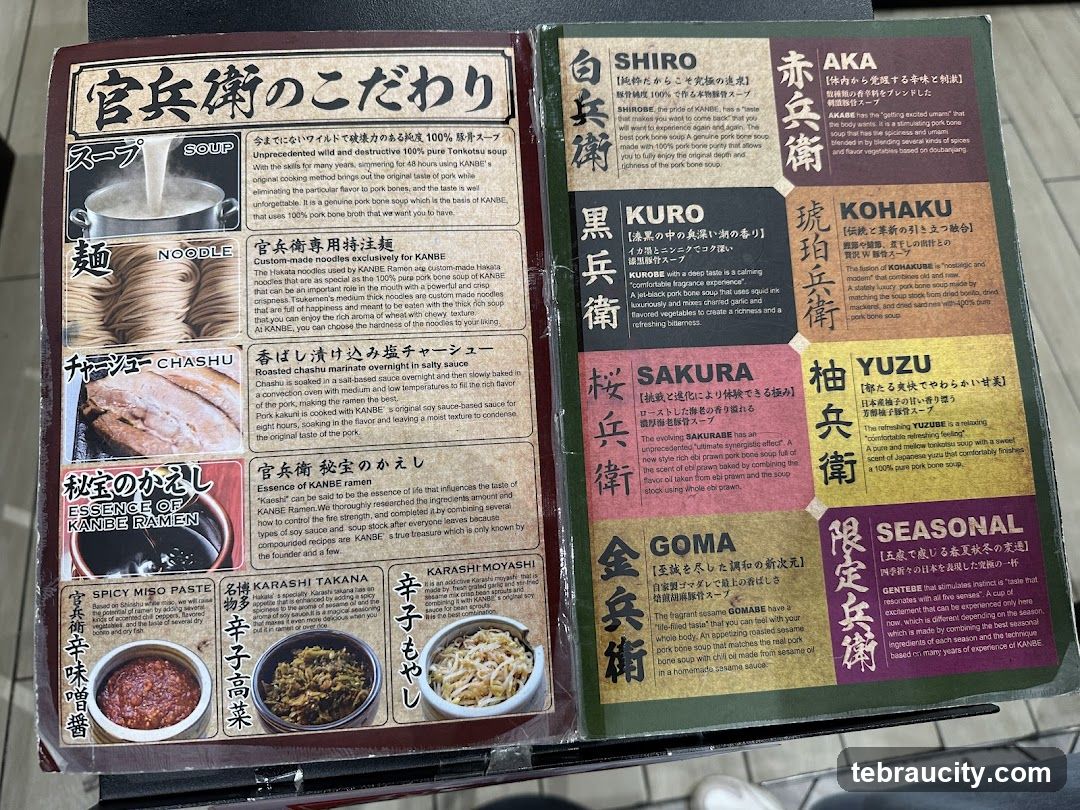 KANBE Ramen Menu
