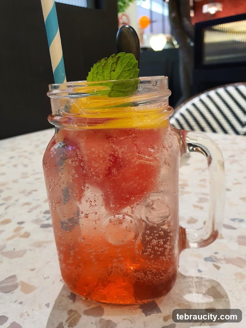 Fruity Drink in a Mason Jar