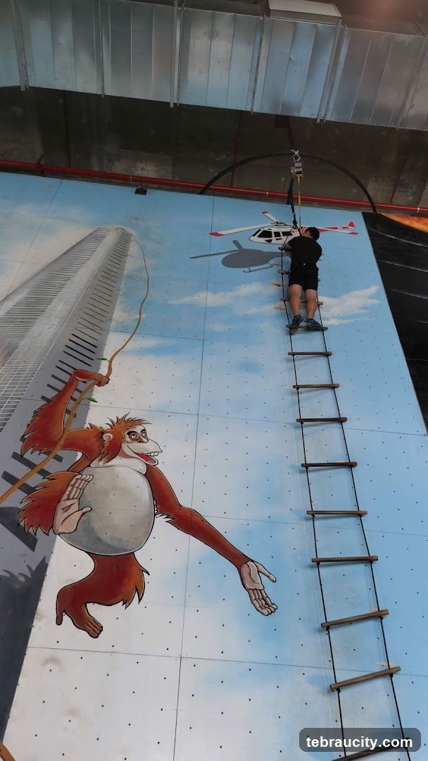 Climbing wall with mural