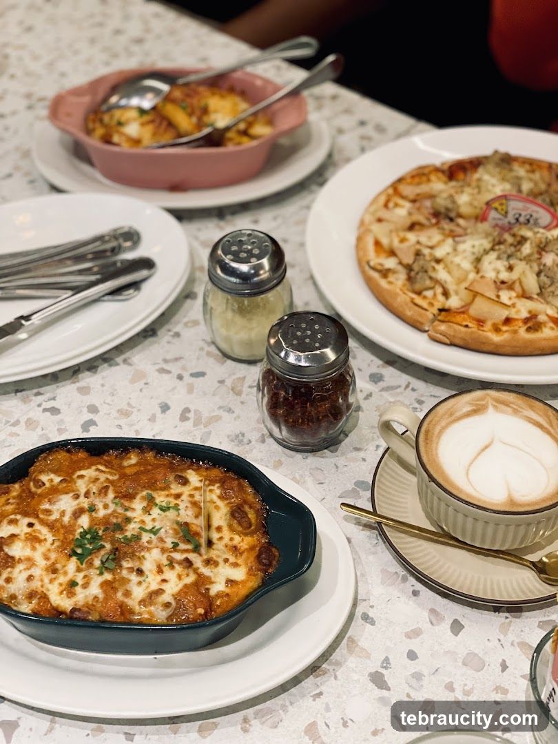 Table with Food and Coffee