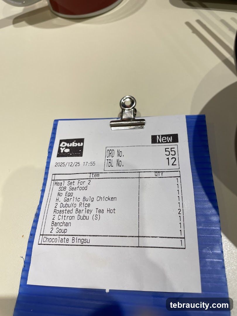 DUBU YO Order Slip