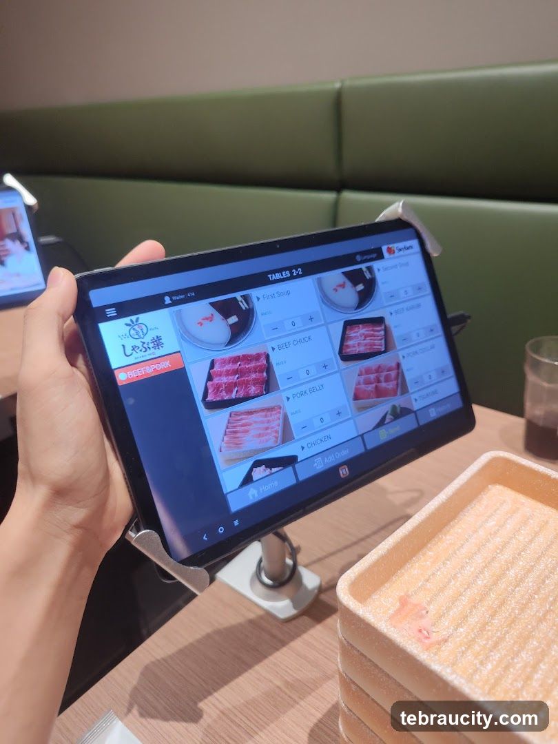 Tablet Order Screen at Restaurant