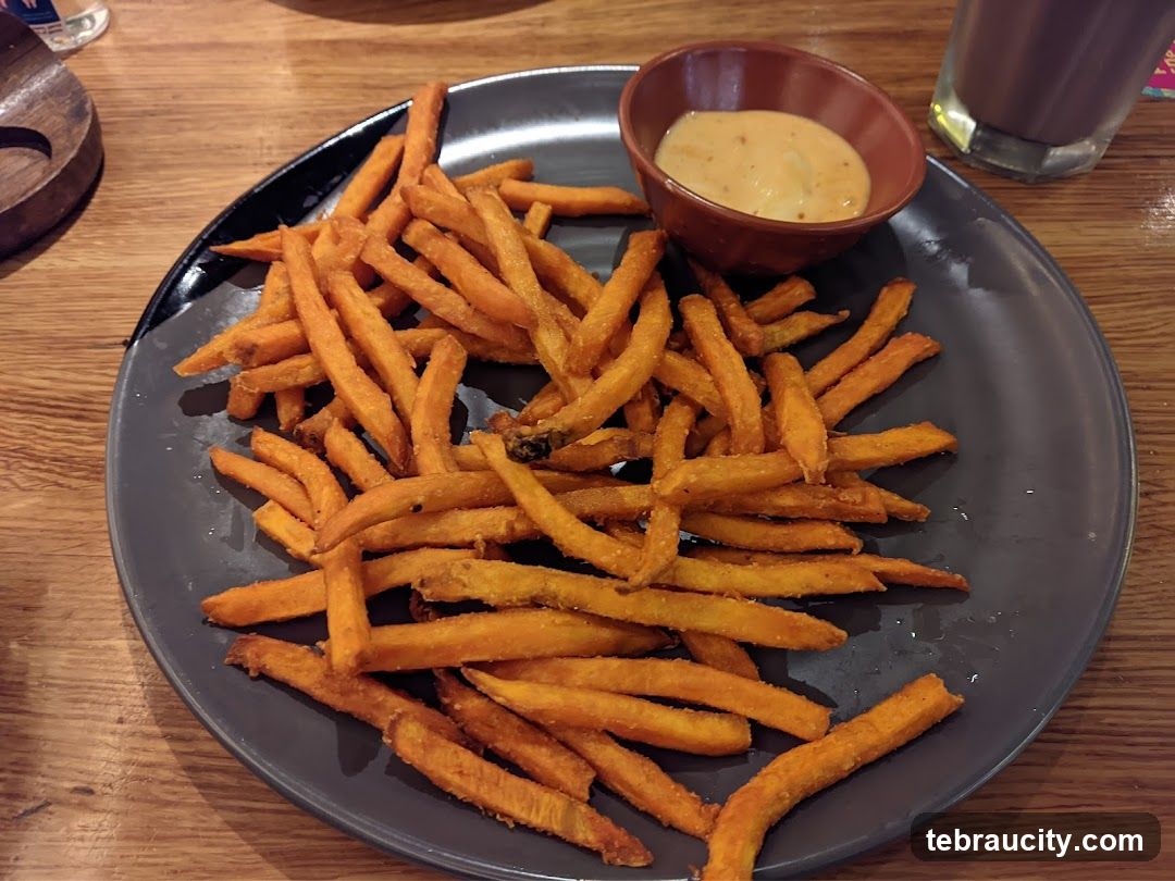 Plate of Sweet Potatoes with Dip