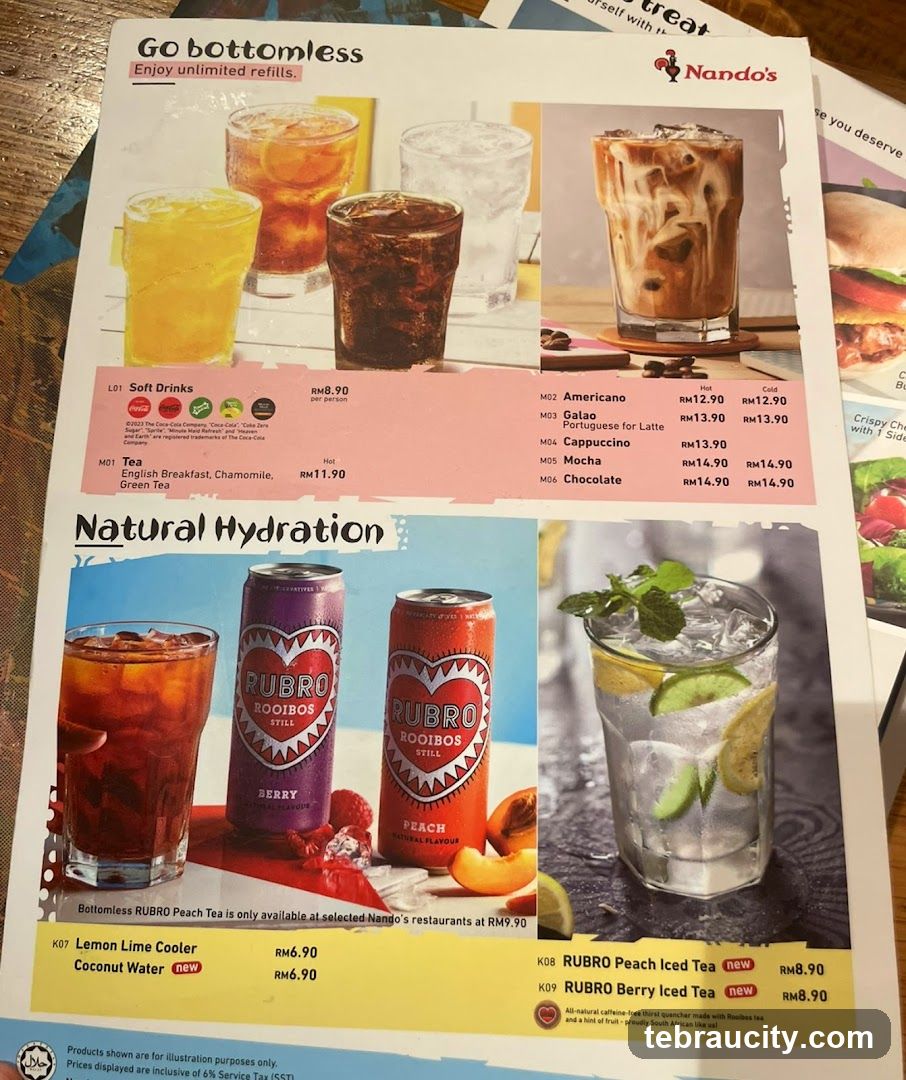Nando's Beverage Menu