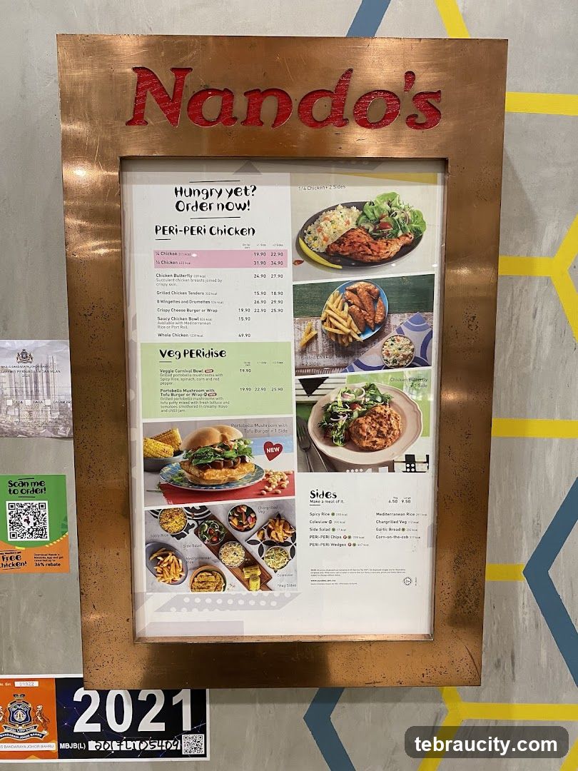 Nando's Menu Board