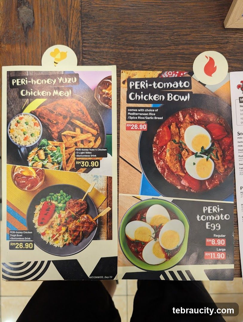 Peri Chicken Meal Menu