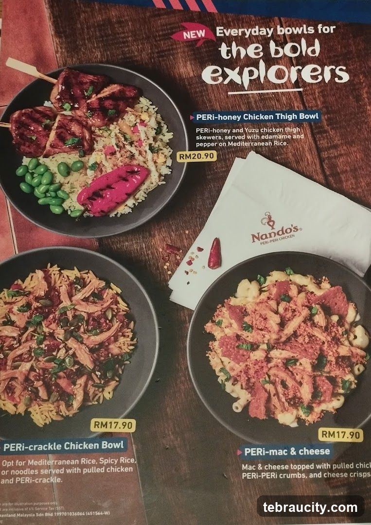 Nando's Menu Advertisement