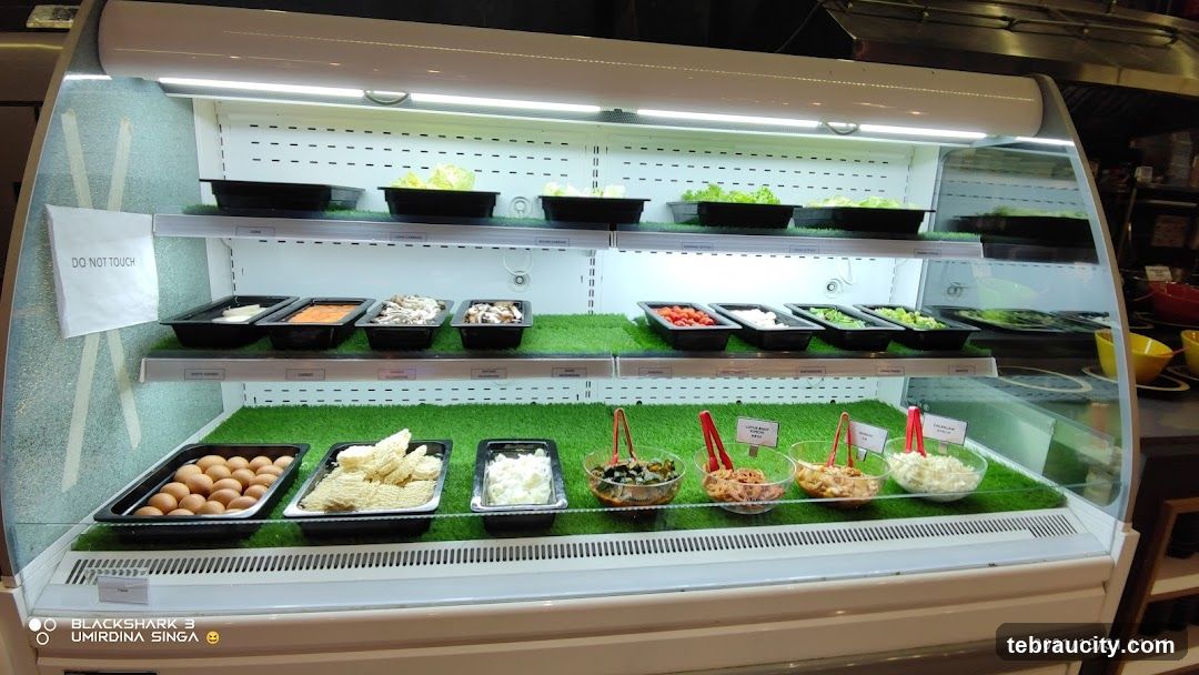 Buffet Display with Fresh Ingredients