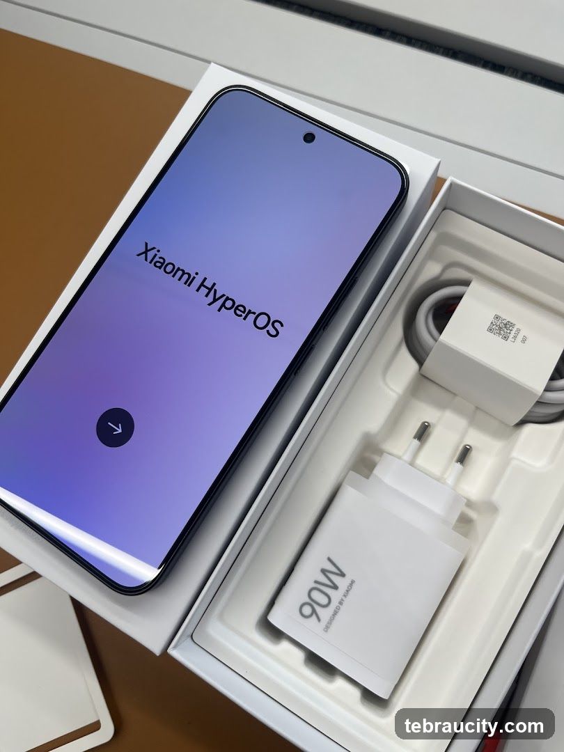 Xiaomi HyperOS Phone and Charger