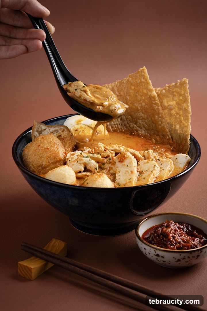 Curry Laksa with Chicken and Crispy Skin