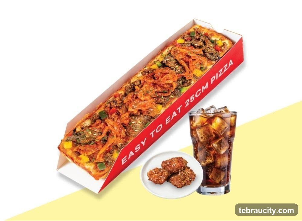 Rectangular Pizza with Toppings and a Drink