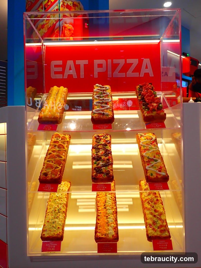 Rectangular Pizzas Display