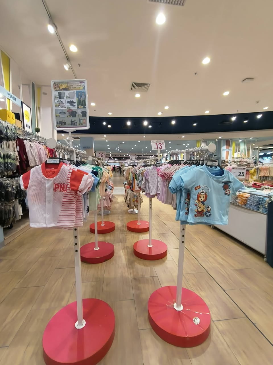 PNE Kids and GOLAJI baby and kids clothing with accessories priced at RM13, RM15, and RM25