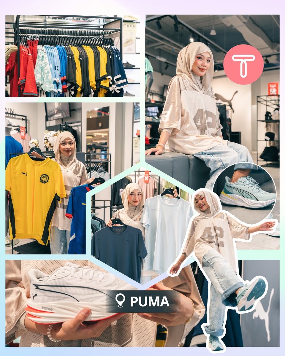 Puma store at Toppen with T-shirts, jerseys, and NITRO running shoes
