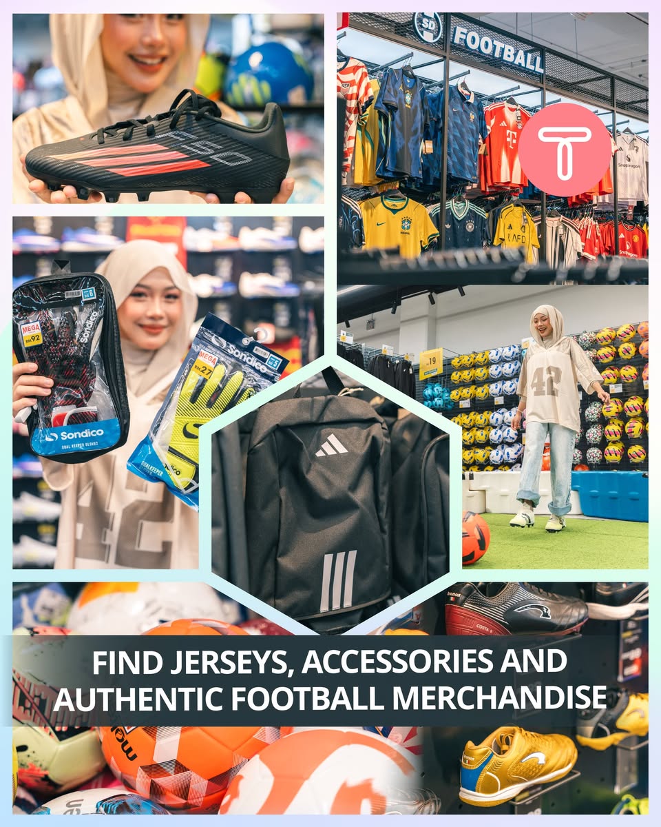 Original Classic store at Toppen with national team jerseys, Adidas boots, Sandico socks, Nike gloves, and Puma footballs