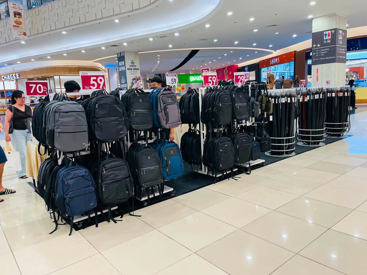 Backpacks promotion at AEON Tebrau City