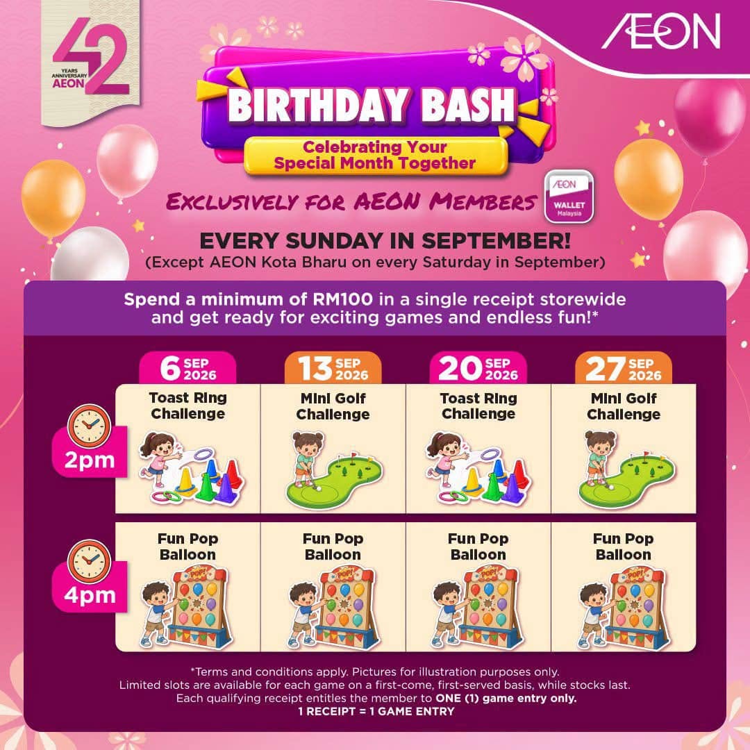 AEON Birthday Bash: Member Games and Cake Cutting Every Sunday This September