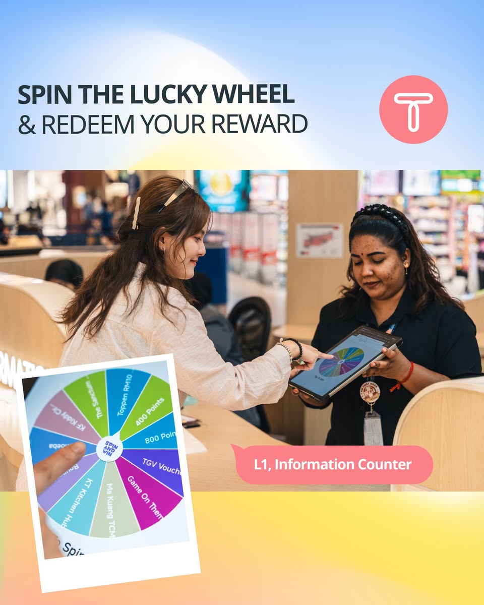 Toppen Lucky Wheel rewards at L1 Information Counter