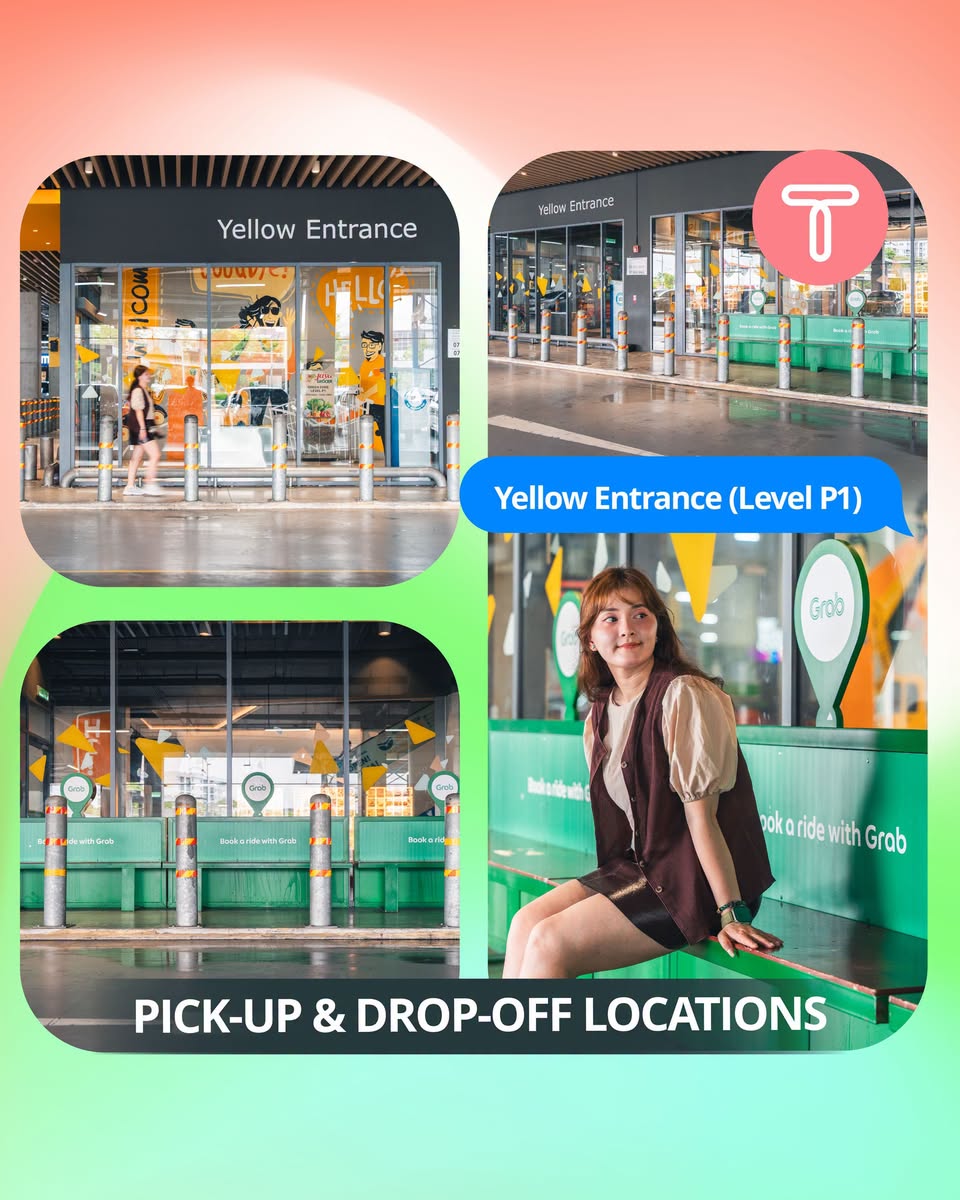 Grab cross-border ride signage at TOPPEN