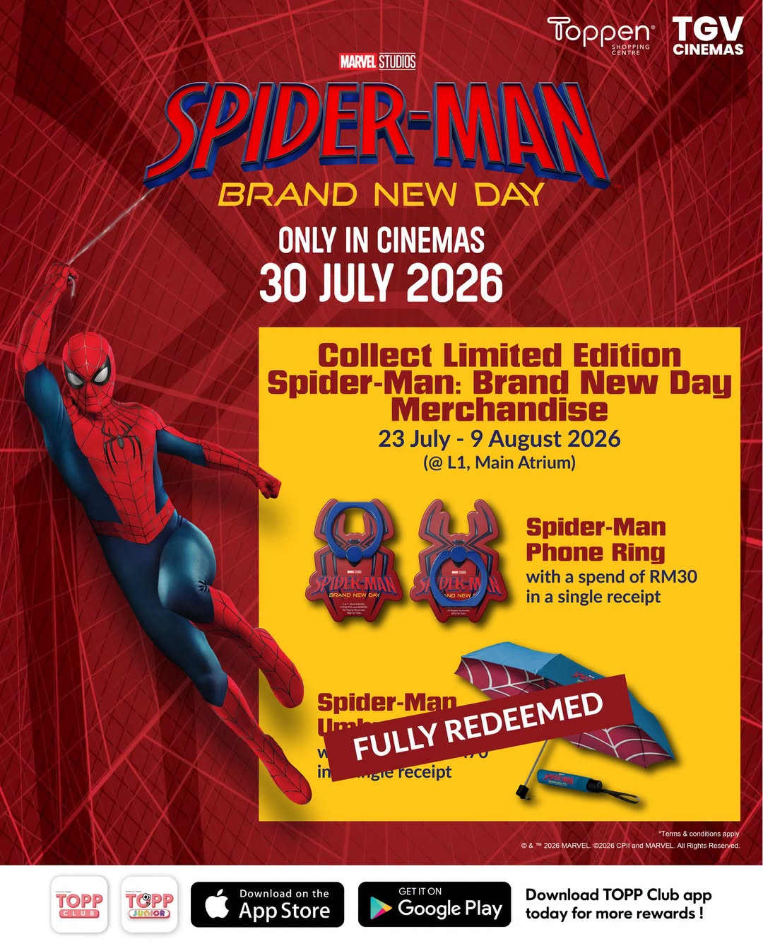 Spider-Man Phone Ring Still Available for Redemption at Toppen