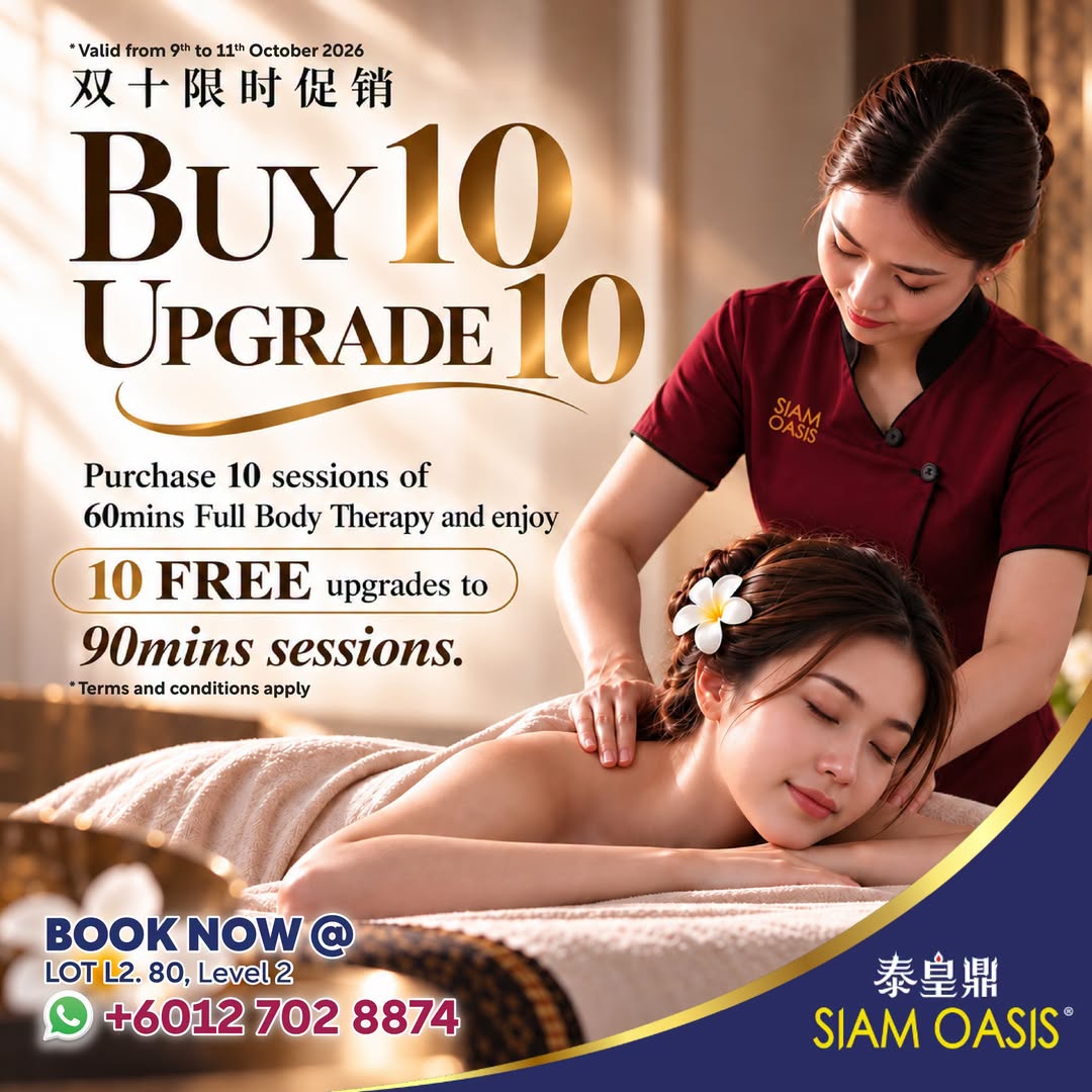 Siam Oasis Offers Free 90-Minute Upgrades on Full Body Therapy at Toppen
