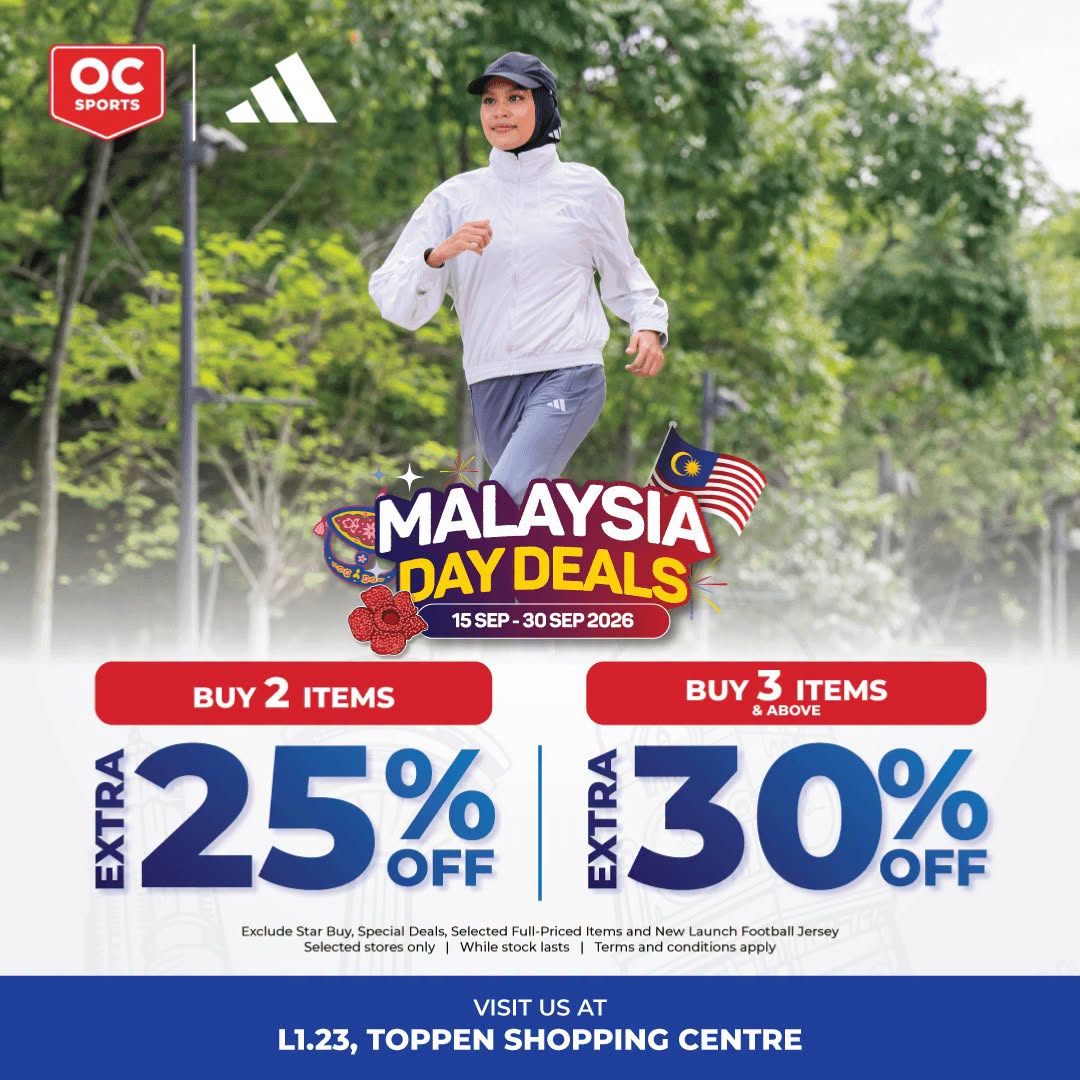 Malaysia Day Sportswear Deals at OC Sports Toppen