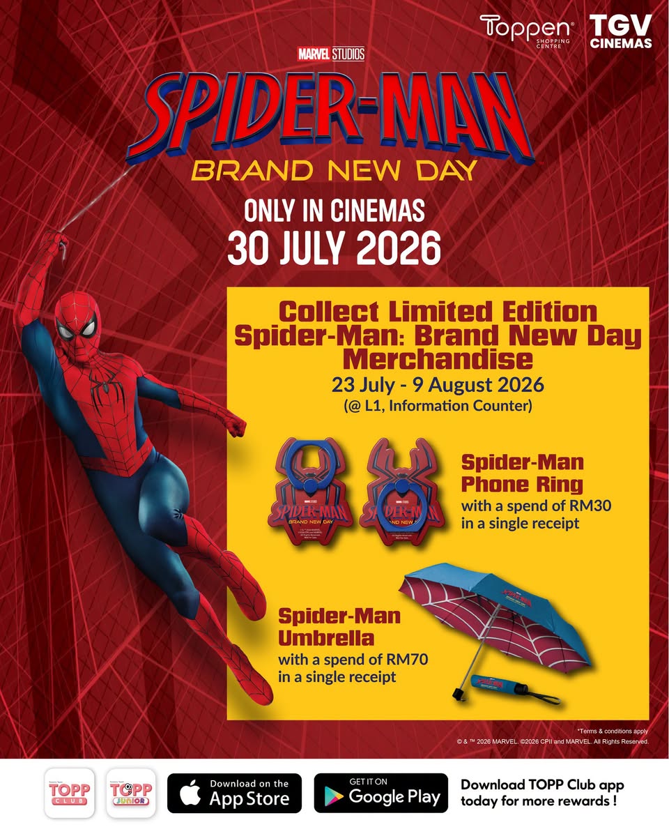 Spider-Man merchandise redemption at Toppen L1 Information Counter