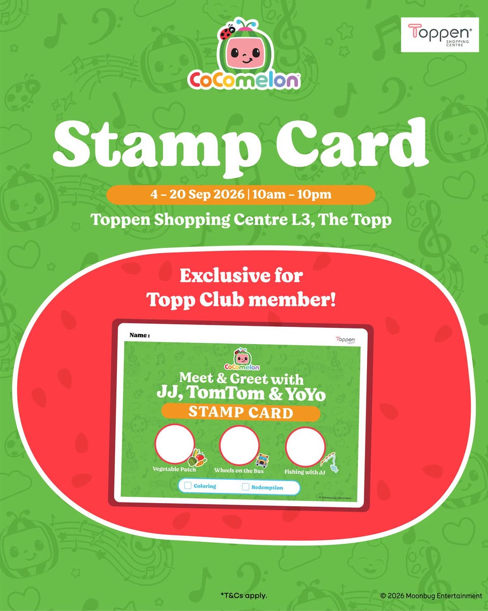CoComelon stamp card activities at Toppen