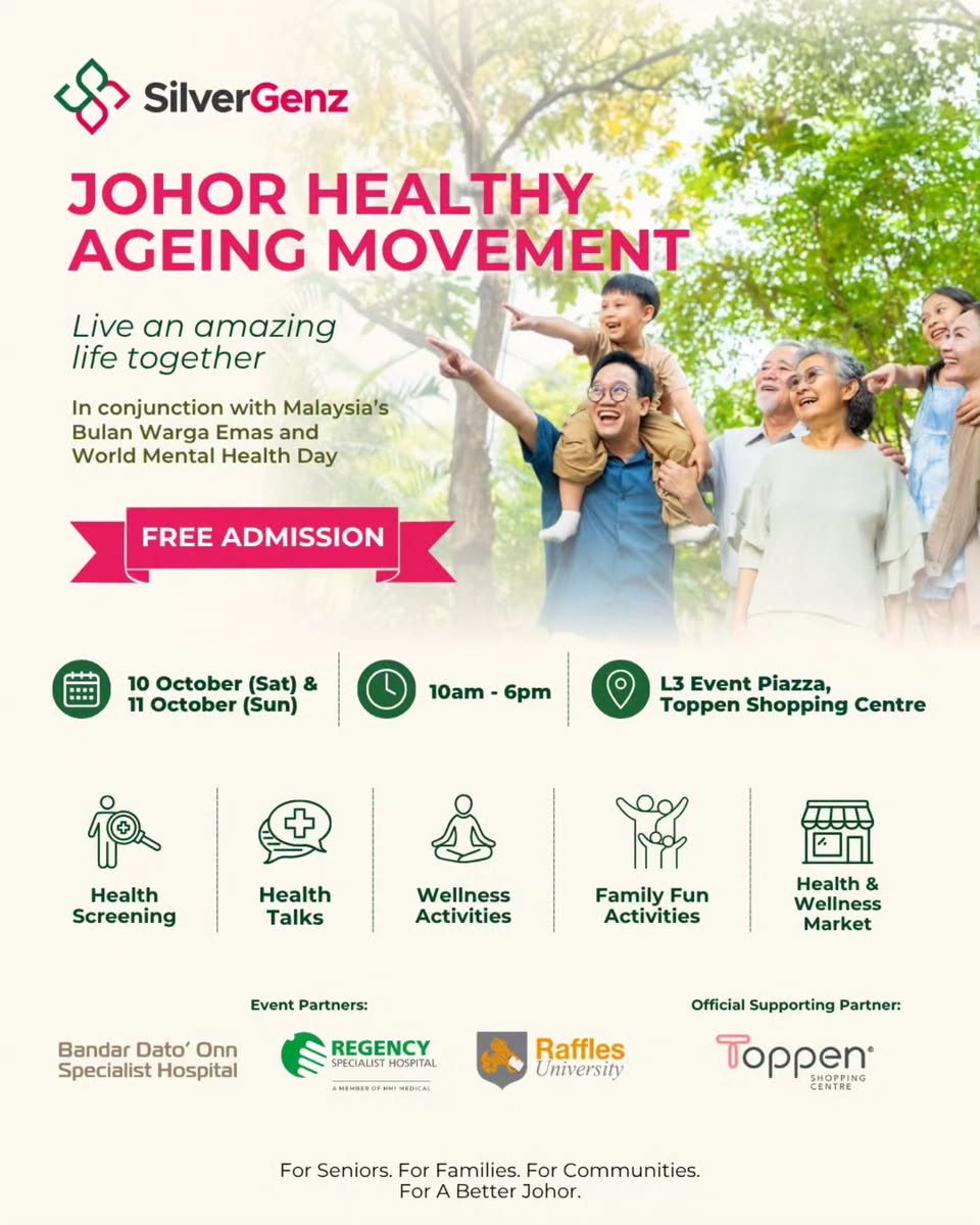 SilverGenZ Johor Healthy Aging Movement at Toppen: Free Health Checks, Zumba