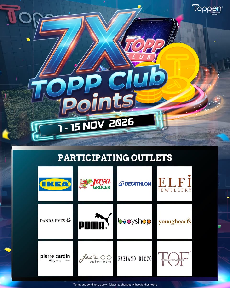 7X TOPP Club Points participating outlets