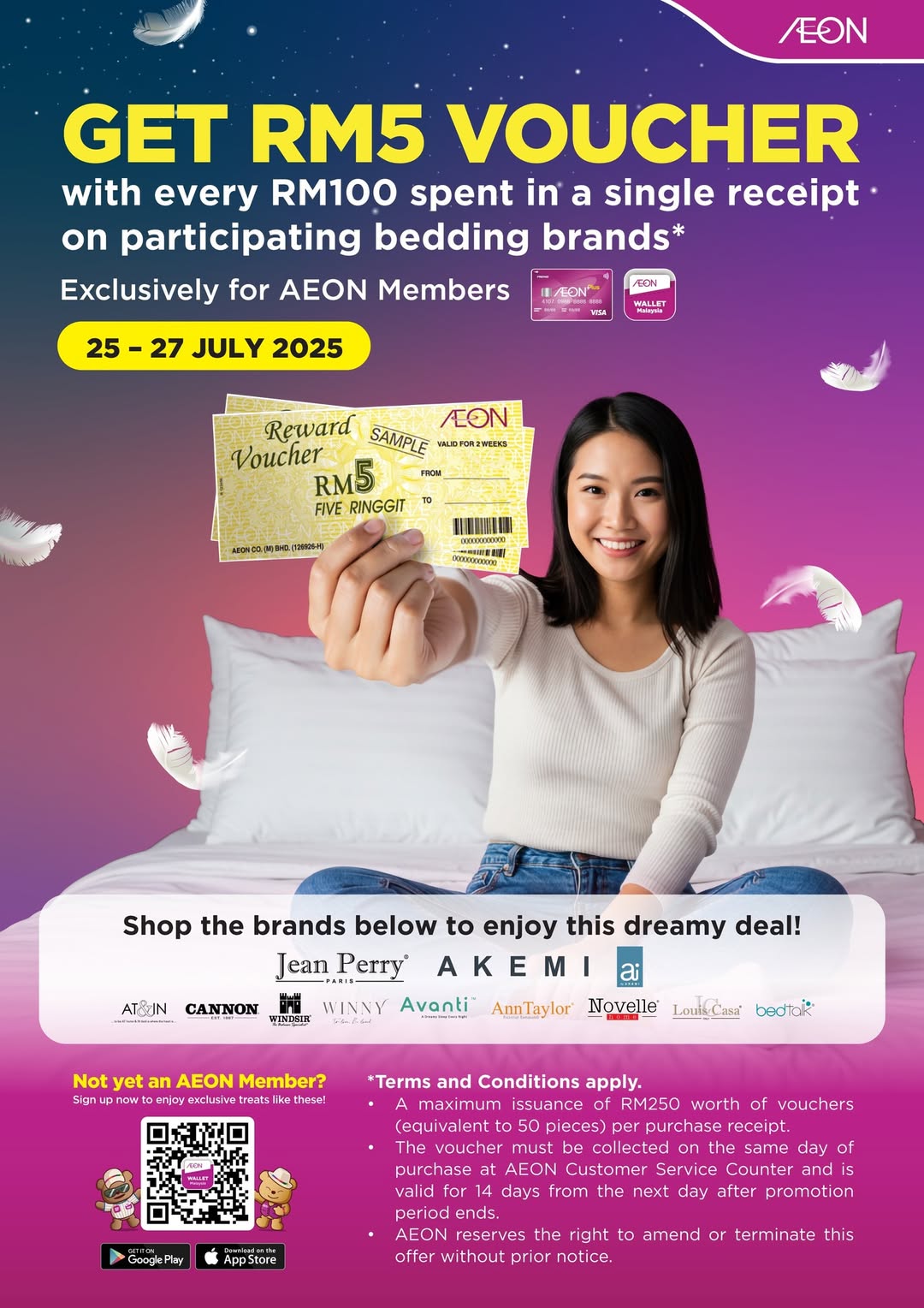 AEON Bedding: RM5 Voucher on Jean Perry, AKEMI & More!