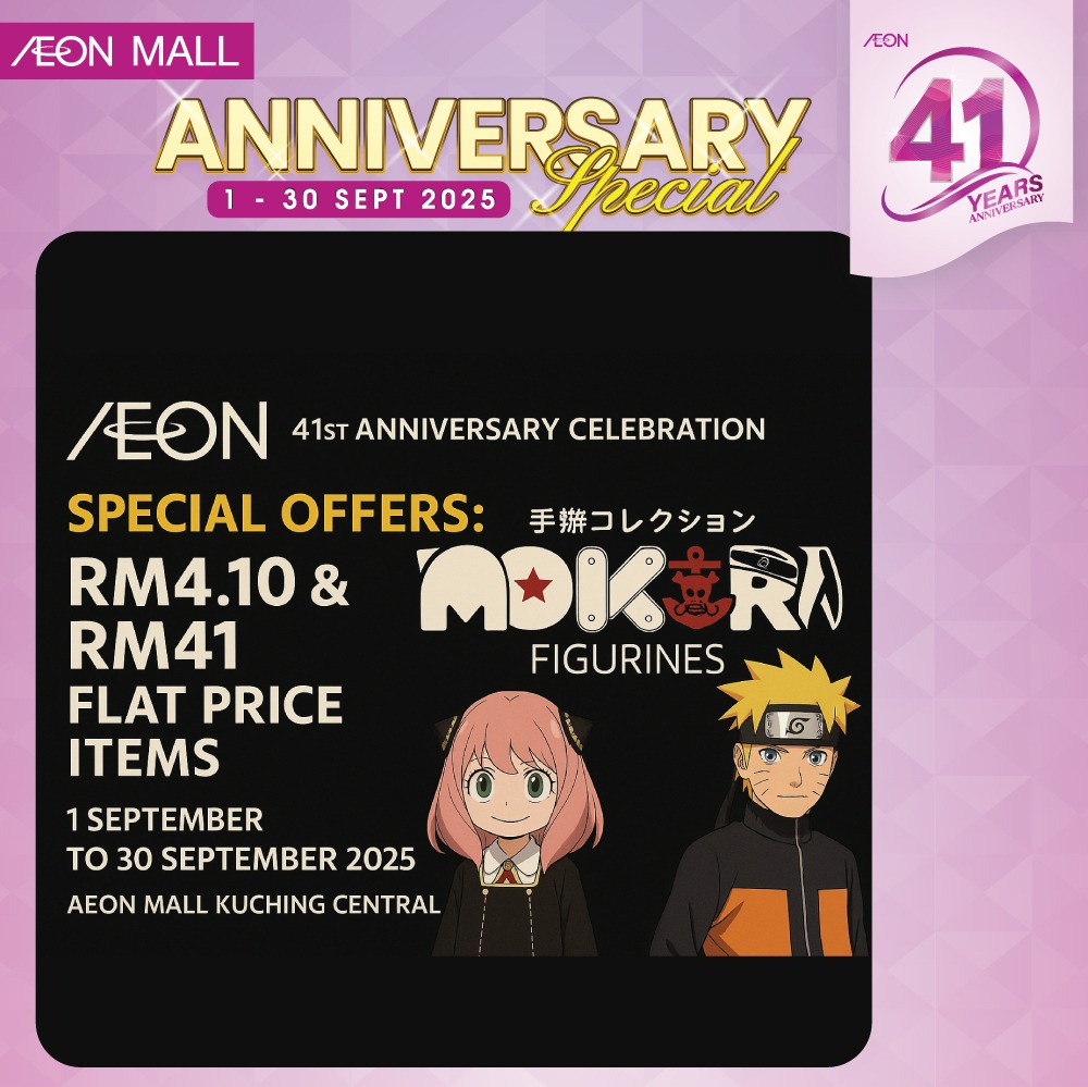 Families dining and celebrating at AEON MALL's 41st Anniversary event