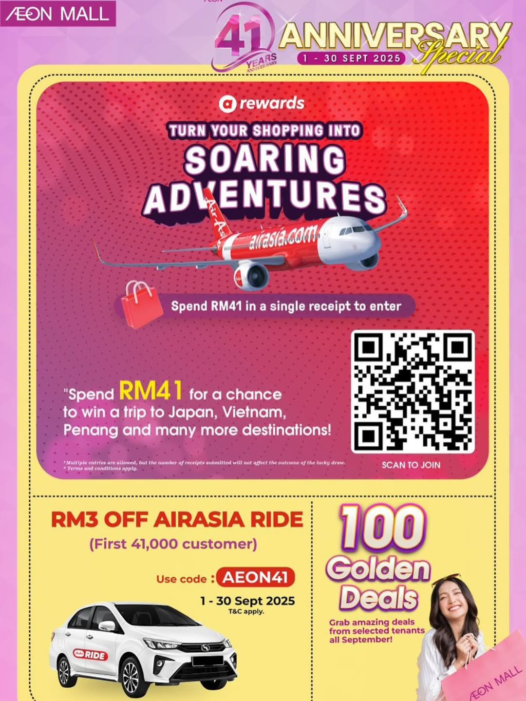 AEON MALL 41st: Win AirAsia Trip & Ride Promos!