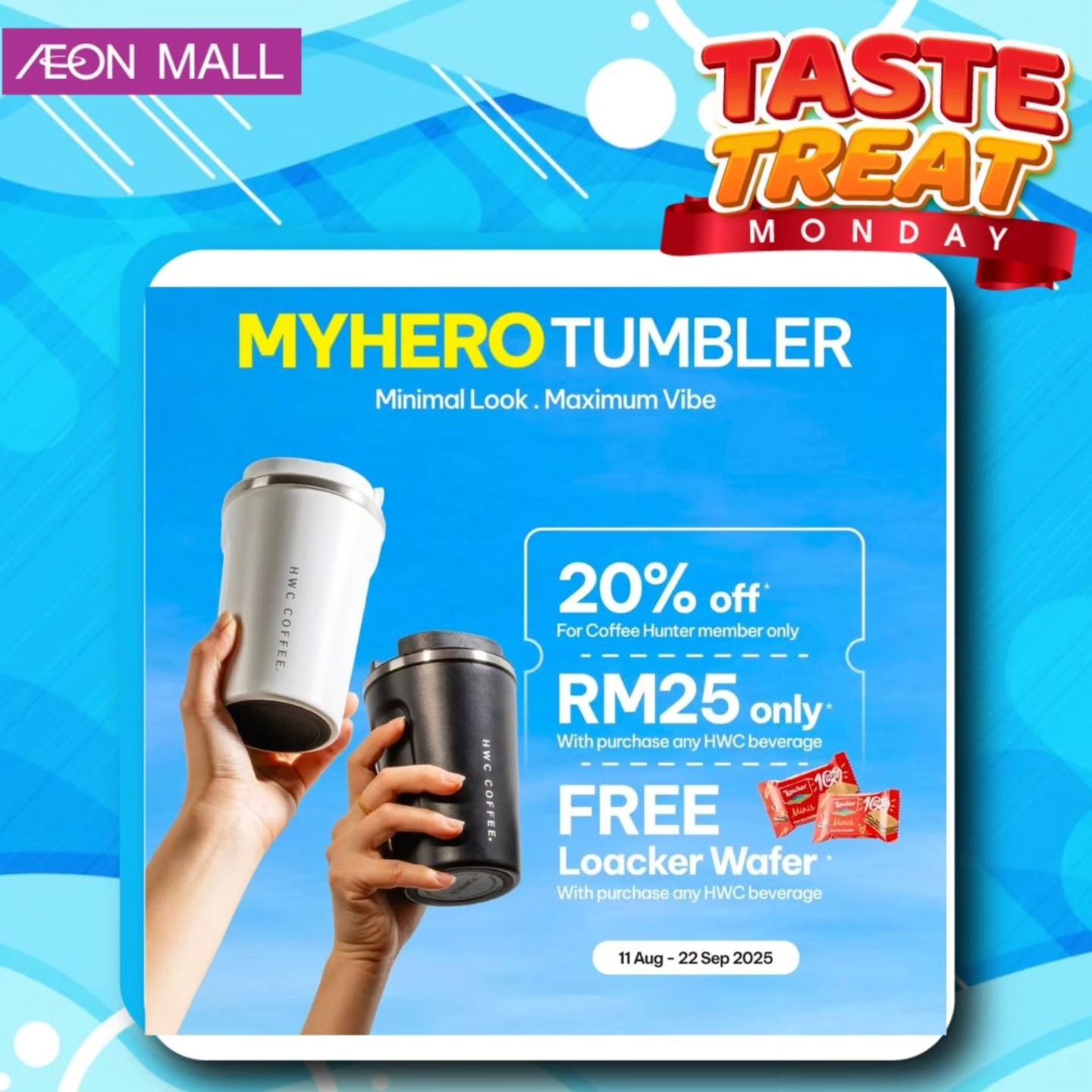 A variety of discounted products available at AEON Mall