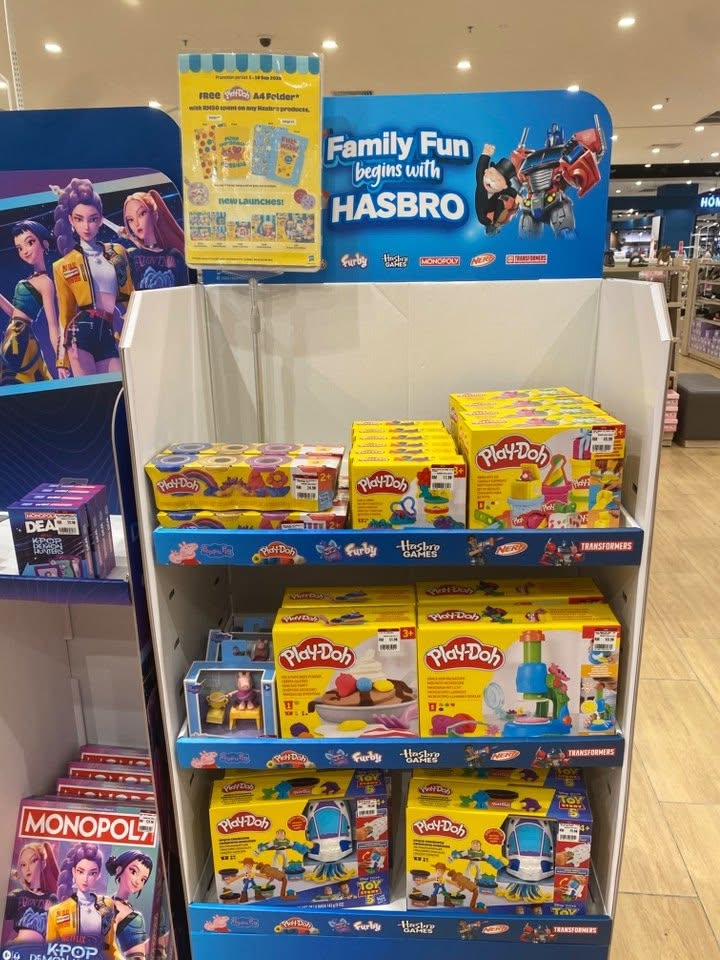 Hasbro toys including Play-Doh, Transformers and Monopoly at the Toys Fair