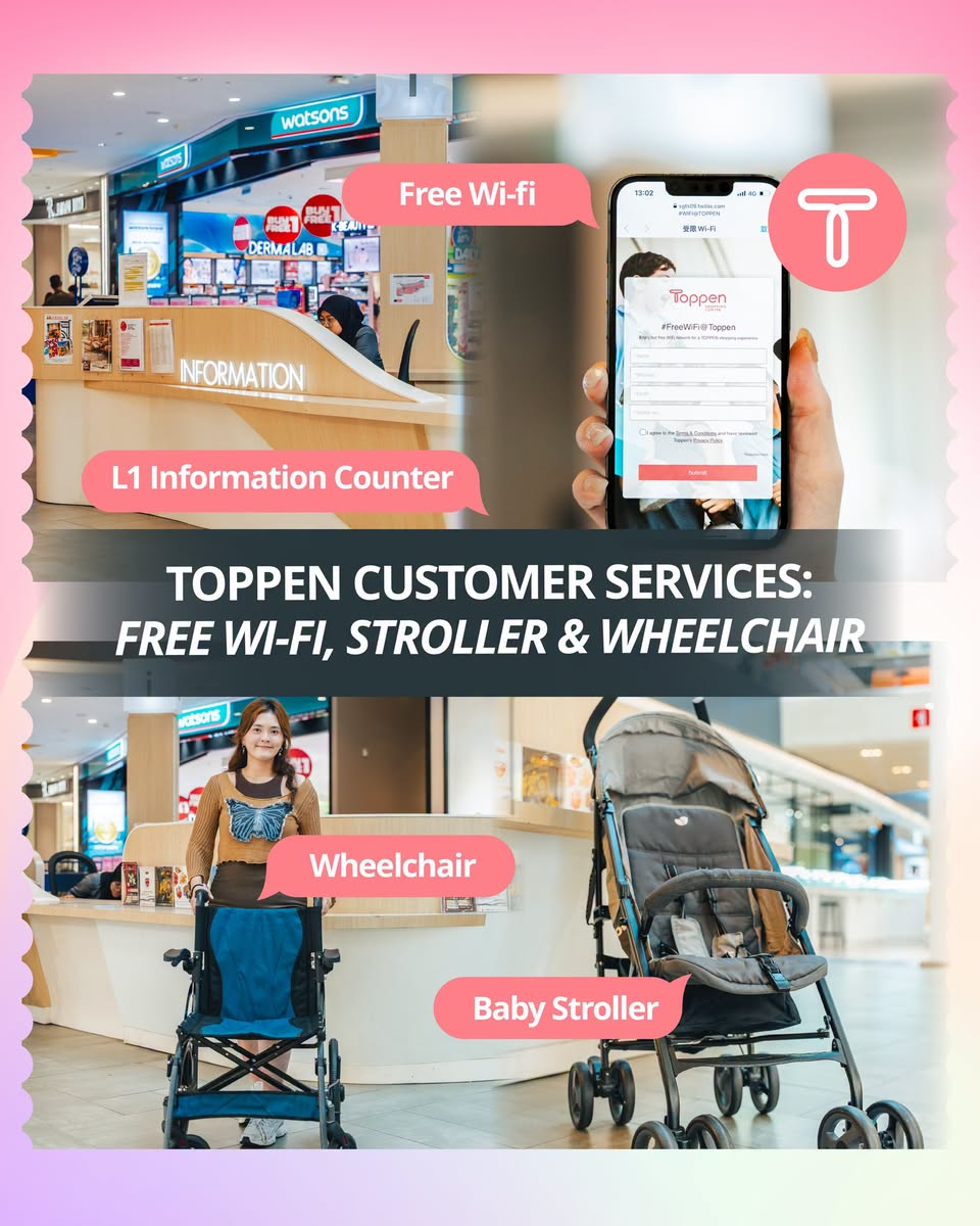 Free Wi-Fi and accessibility services at Toppen L1 Information Counter