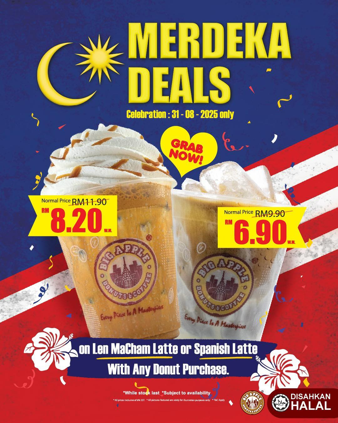 Delicious donuts celebrating Merdeka Day in Malaysia