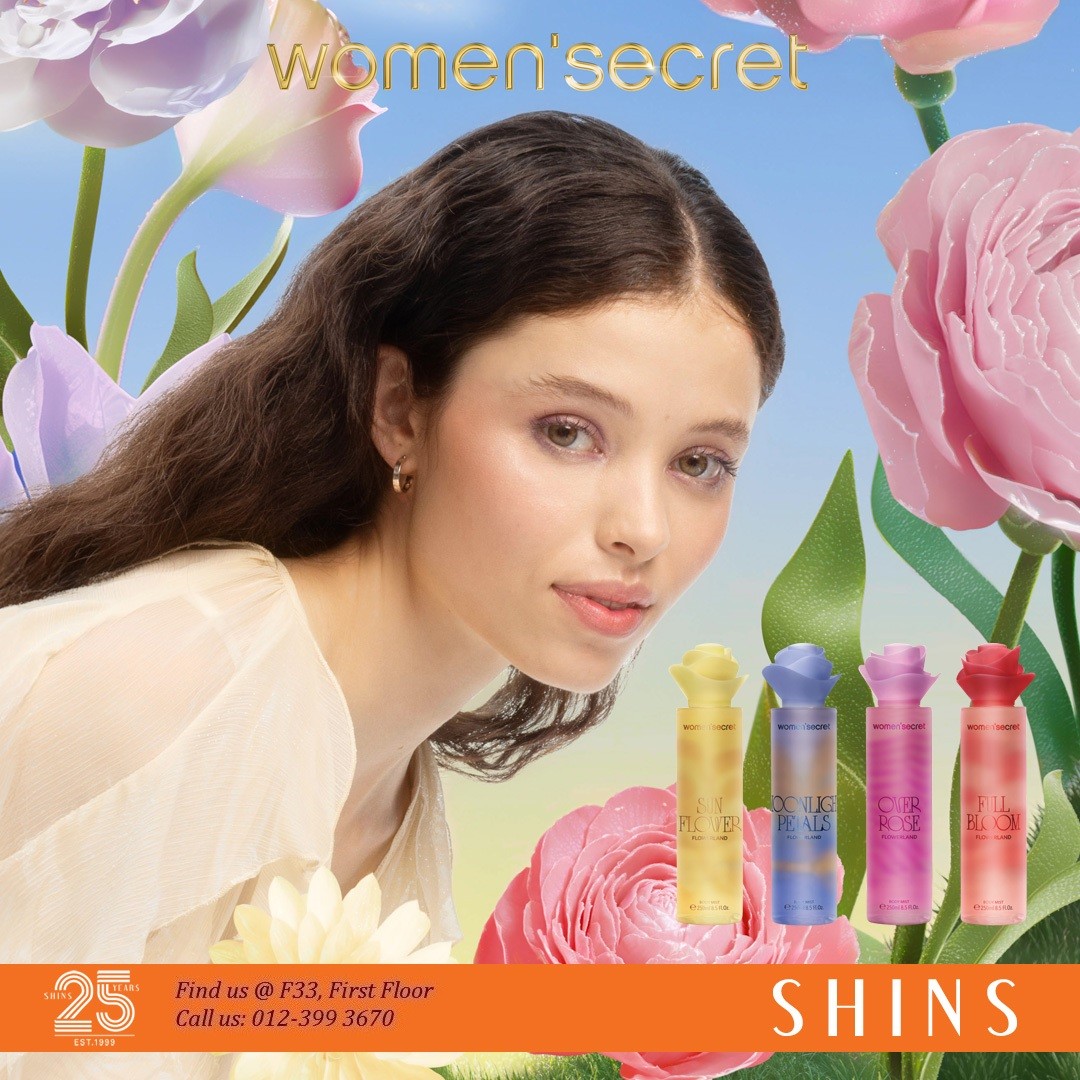 A collection of elegant perfume bottles from the Women'secret Flowerland Collection.
