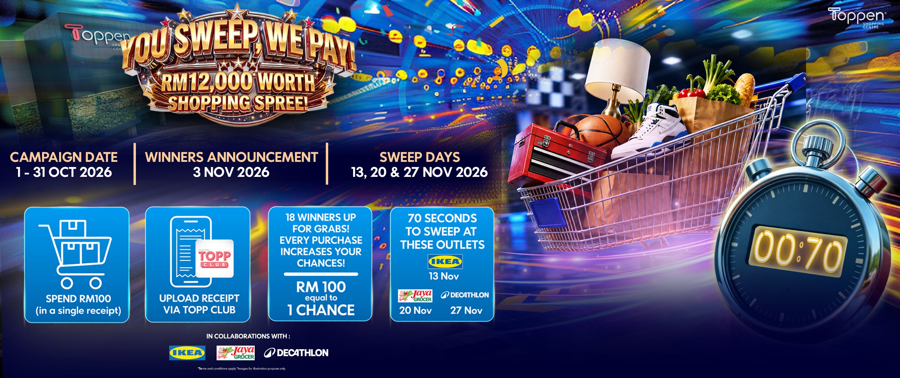 Toppen YOU SWEEP WE PAY Campaign Offers RM12,000 Shopping Spree